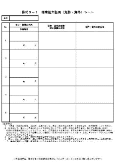 職務能力証明（免許・資格）シート